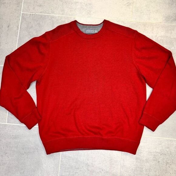 Talbots Men's Red Crew Neck Cotton Sweater Size Large - Picture 1 of 8